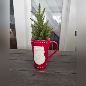 Hallmark red snowman coffee cup